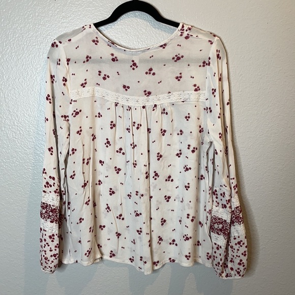 Knox Rose Lace & Embroidred Floral Pheasant Rayon Blouse Top - Picture 4 of 5